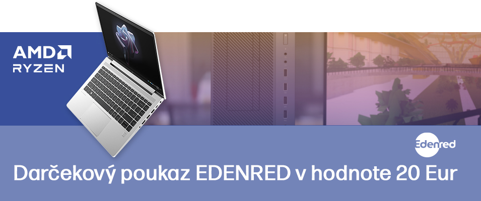 Získajte poukážku Edenred v hodnote 20 eur za nákup notebookov a desktopov HP s procesorom AMD Ryzen™